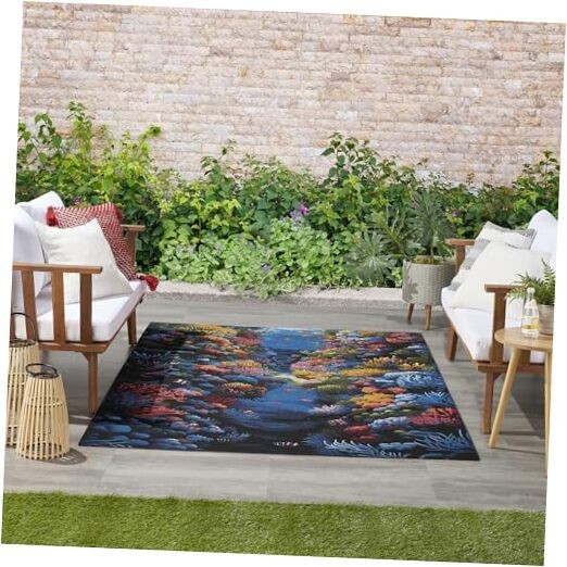 Home Color Splash Multicolor 4' x 6' Area Rug - Easy Clean, Non Shedding, Bed