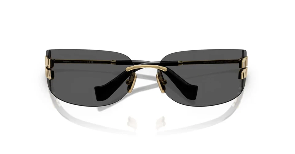 Gafas de sol Miu Miu MU A51S 5AK5S0 unisex rectangulares en dorado con lente gris 100 % UV Foto 4 de 4