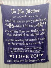 Throw Blanket To My Mother From Son Or Daughter 50x60 Inch Cover Soft Bedding