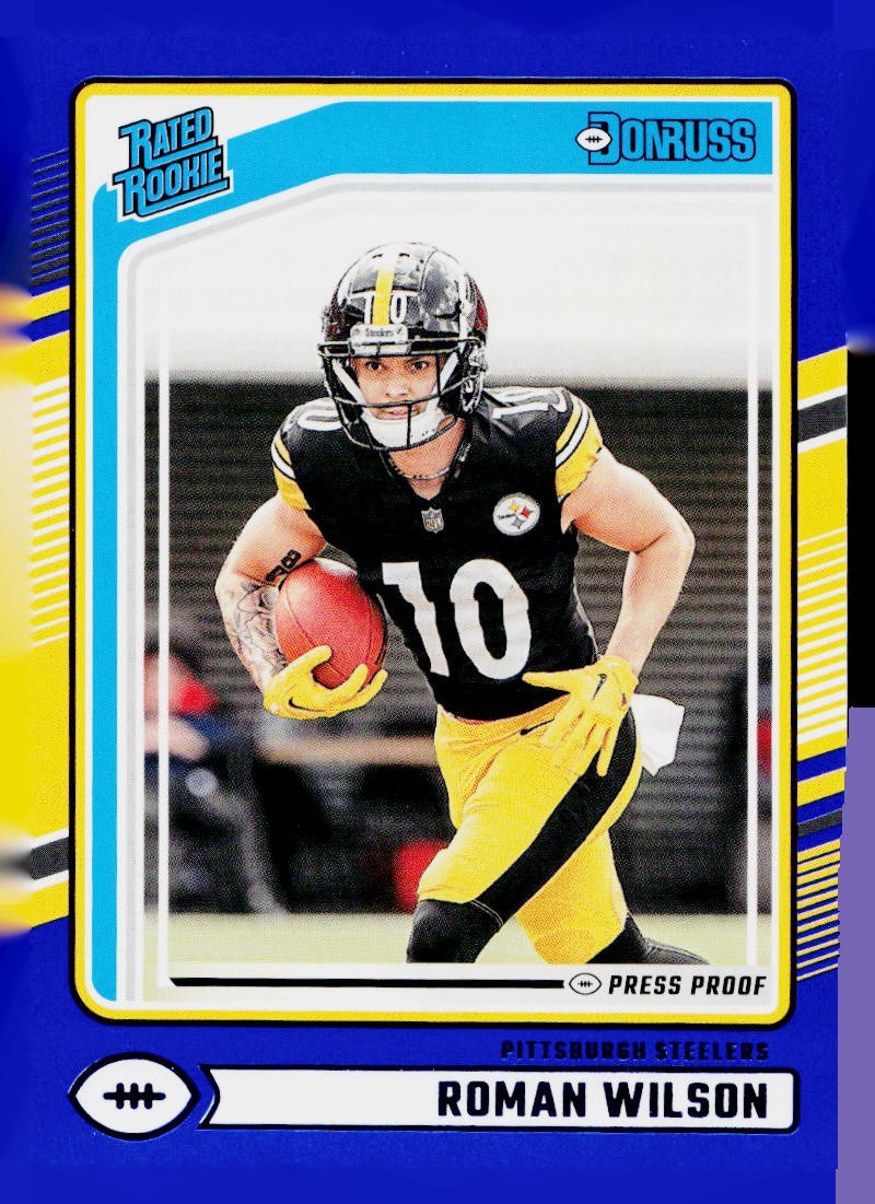 2024 Donruss #348 Roman Wilson Rookie Pittsburgh Steelers Press Proof Blue