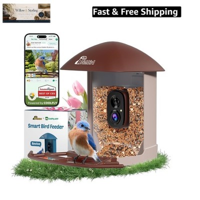 Smart Bird Feeder with Camera Solar Powered, 2.5K HD Birdwatching Camera with...