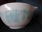 Vtg Pyrex Turquoise Amish Butterprint #441 Cinderella 1.5 qt Mixing Nesting Bowl