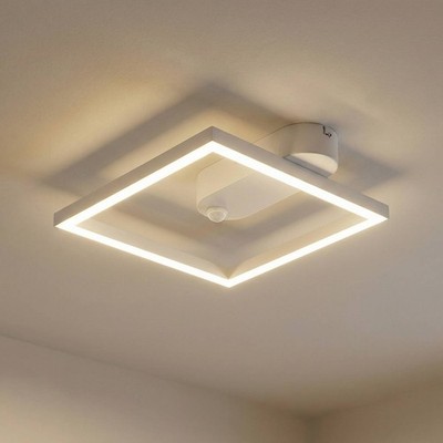 Lindby LED Deckenlampe mit Sensor 'Yulla' Bewegungsmelder (Modern) in Weiß aus A