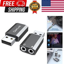 USB to 3.5Mm Audio Adapter 2-Pack ,External Stereo Sound Card with Dual TRS 3-P