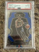 2022-23 SELECT #120 TYRESE HALIBURTON BLUE DIE-CUT PREMIER 015/249 PSA 10