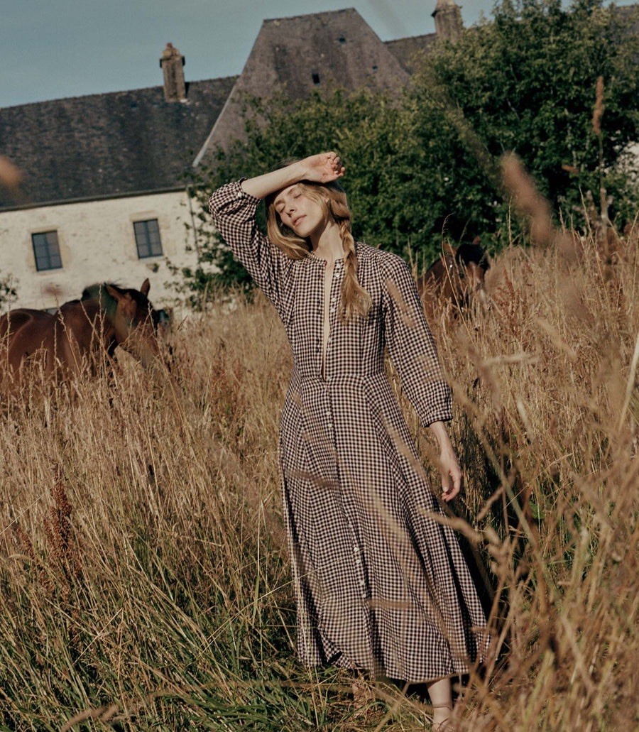 Doen Women's Marielle Check Gingham Delphine Plaid Cotton Maxi