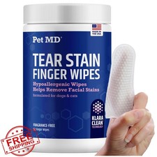 Pet MD Dog Cat Tear Stain Eye Wipes 50ct Fragrance-Free