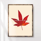 Autumn Leaf Botanical Leaves Art Print Wall Picture Poster Red Nature Decor XL