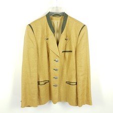 Distler costume jacket women's size 46 yellow green linen jacket Janker