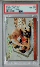 PSA 8 NM-MT Brock Lesnar Frank Mir 2009 Topps UFC #81 Rookie Card Round 1-Gold. rookie card picture