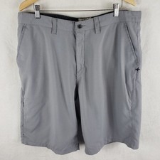 Hurley Hybrid Shorts Men 38 Grey Athletic Quick-dry 5 Pocket Zip Button Closure