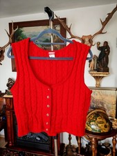 Damen Strickweste Trachtenweste Schoeller 42 Reine Schurwolle