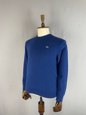 Lacoste Mens Sweater Size L Blue Wool Crew Neck Breathable Long Sleeve