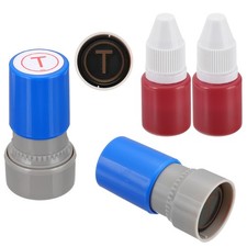 Letter Stamps Self Inking, 2Pcs Character T Alphabet Teacher Stamp, Blue