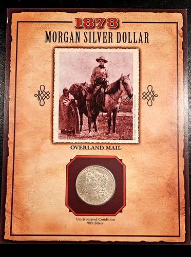 1878 S BU/UNC Morgan Silver Dollar - PCS LEGENDS OF THE WEST, "Overland Mail"