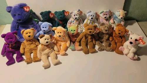 Vintage TY Beanie Babies Lot Of 17 with tags