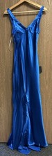 Lulus Perfectly Classy Royal Blue Satin Strappy Maxi Dress Size XS New