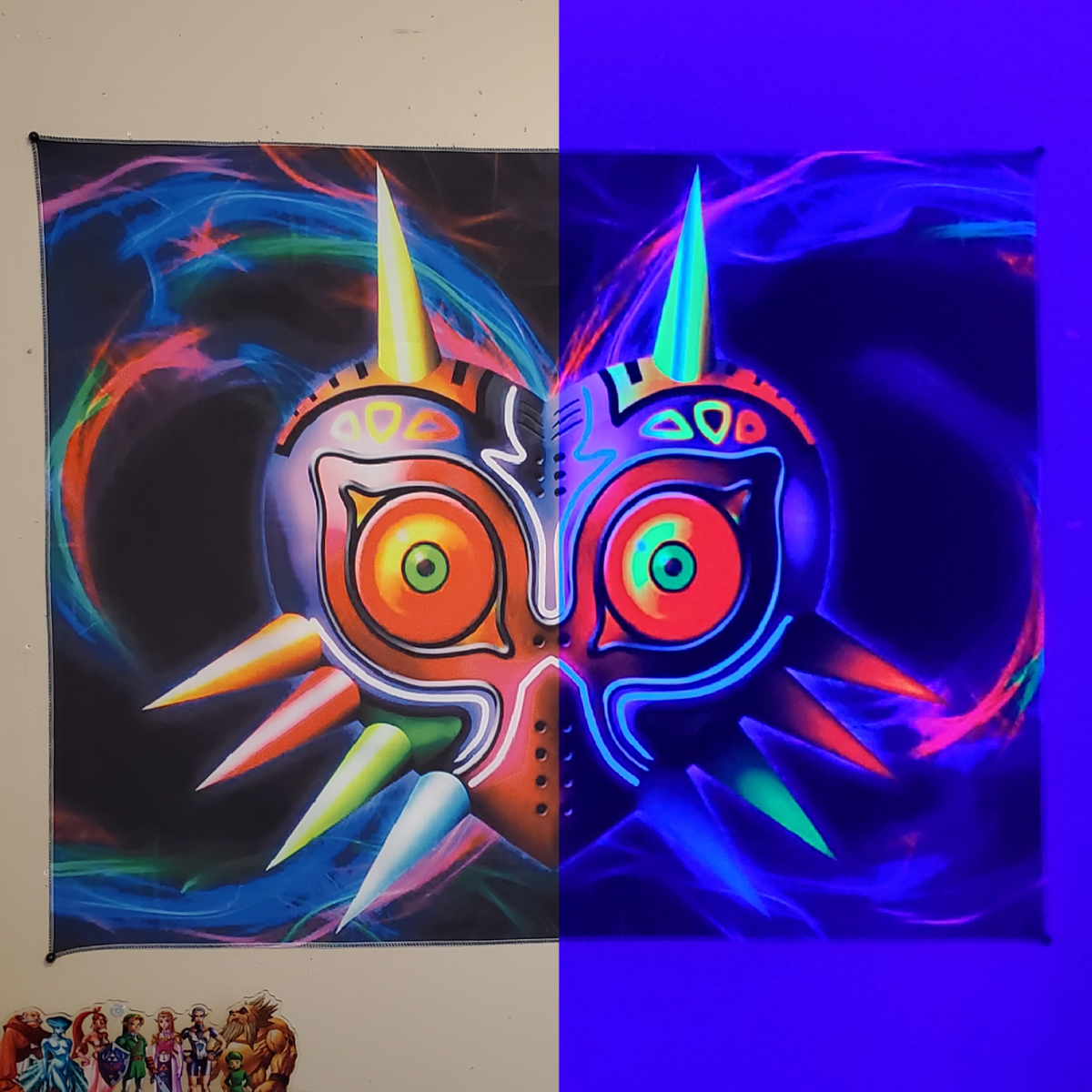 Majora's Mask black light tapestry △ The Legend of Zelda banner