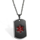 Men's Stainless Steel Medical Alert ID Dog Tag Pendant Necklace Free Engraving