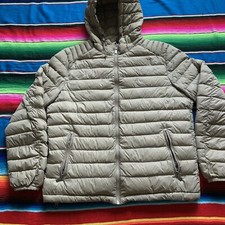 Mossimo Dutti Womens Hooded Down Puffer Jacket Beige Size Xl