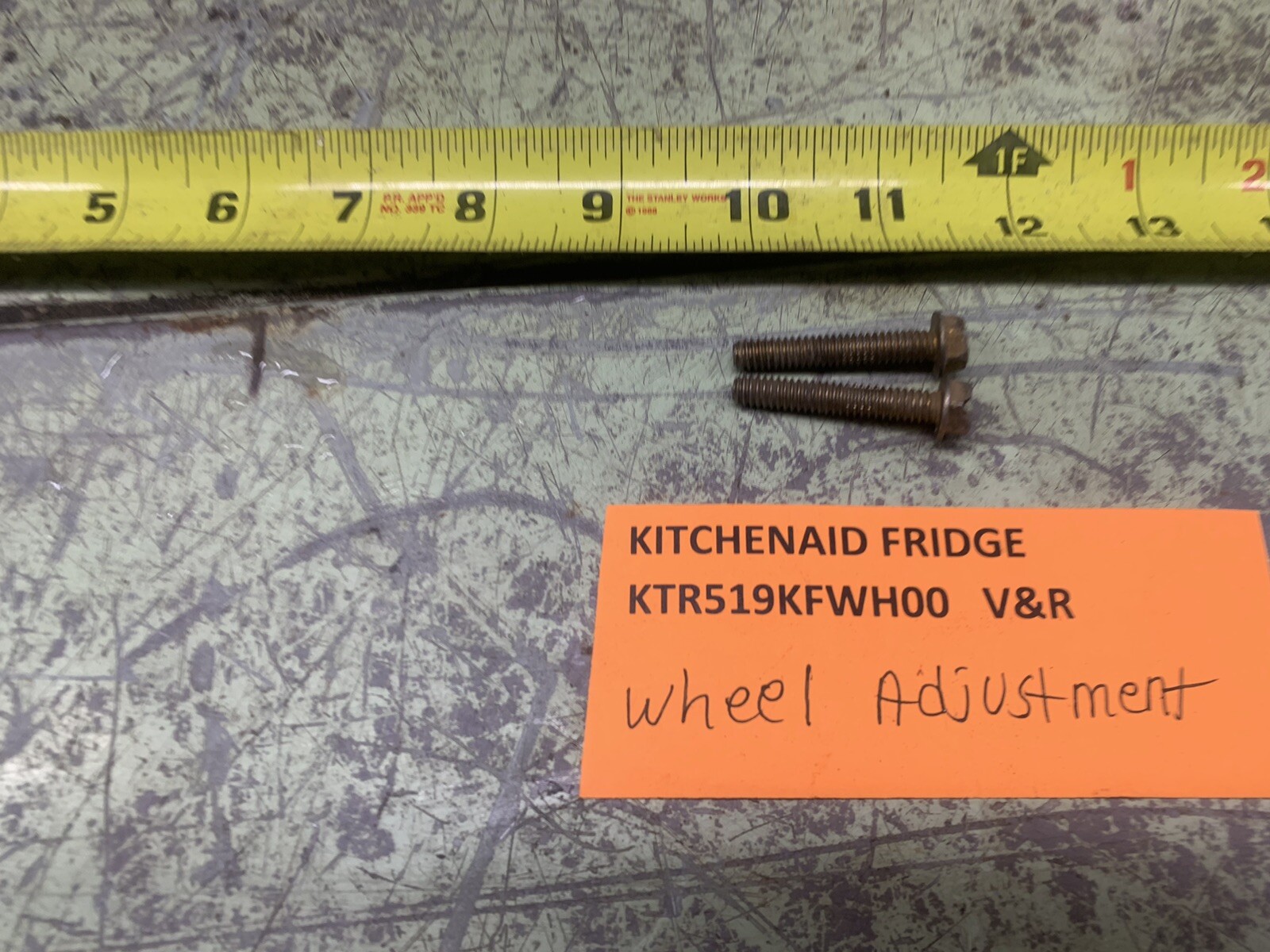 KitchenAid KTR519KFWH00 Fridge Wheel Height Adjuster Bolts 2-Pack-image