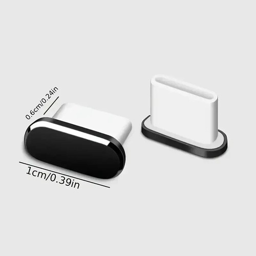 Cache poussière argent USB-C Apple/Samsung/Android/iPhone - Photo 3 sur 3