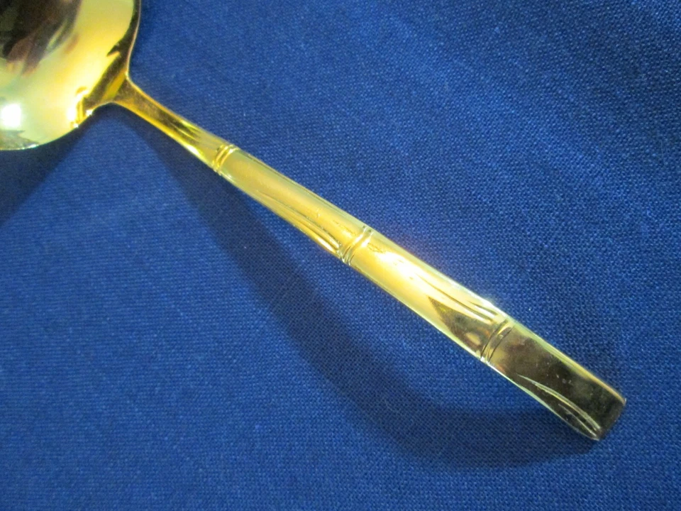 ¡CUCHARÓN PARA SERVIR GRAVY! Vintage COSMOS Acero Inoxidable: CSM52 ORO BAMBÚ Patrón: EXCELENTE Foto 3 de 4
