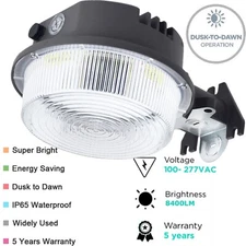 LED Light Dusk to Dawn Outdoor Lights, 75W 5000K Daylight White, IP65 Waterproof