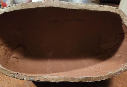 Hand Sculpted Clay Pottery Cat Signed and Dated 1989 - Picture 6 of 6