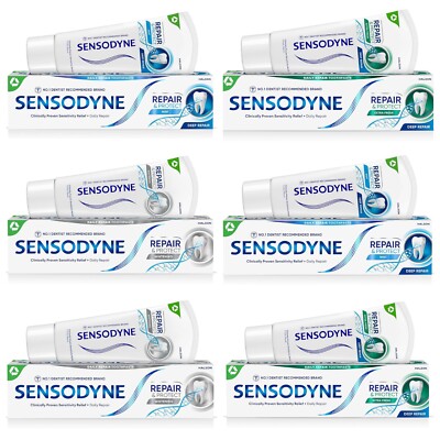Sensodyne Repair&Protect Premium Zahnpasta Sortiment 6er Pack, 6x75ml,OvP Neu
