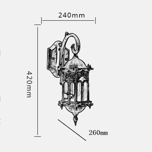 Garden Wall Lamp Vintage Wall Lights Glass Lighting Outdoor Hallway Wall Sconce - Picture 2 of 9