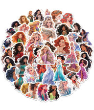 50 Piece Cartoon Princess Stickers for Kids/Teens Vinyl Waterproof Anime Sticker