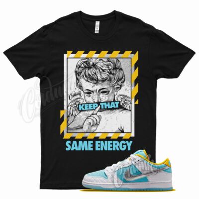 Black ENERGY T Shirt for FTC x N SB Dunk Low Blue Yellow