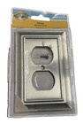 Hampton Bay  Satin NIckel Architect Single Duplex Outlet Cover Plate