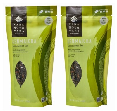 Pack of 2 Japanese Yamamotoyama GENMAICHA Loose Green Tea with Roasted Rice