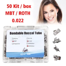 1/ 50 Kits Dental Orthodontic Buccal Tubes 1st Molar Tube Roth MBT 022 Bondable