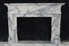 BEAUTIFUL HAND CARVED MARBLE DESIGNER FIREPLACE MANTEL - PFM002
