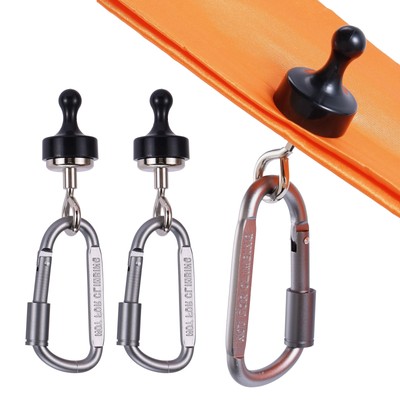 2Pcs Magnetic Hooks for Canopy,Magnet Clip Hanger w/ Carabiner for Camping Large