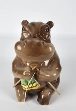 Vtg Babbacombe Pottery Hippo Hippopotamus String Twine Holder Knitting Crochet