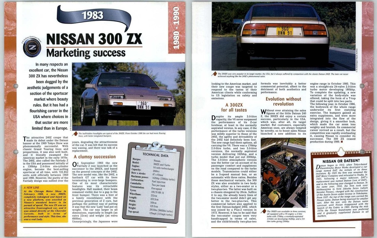 Nissan 300 ZX - 1980/1990 A Century Of Cars - Hachette Page | eBay UK