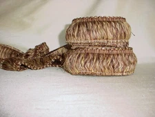 15-1/2Y CLASSICAL ELEMENTS BROWN GOLD BRUSH FRINGE TRIM DRAPERY UPHOLSTERY TRIM