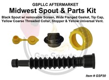 GAS SPOUT PARTS KIT for MIDWEST Brand Can Blk Spout Stopper Collar Yellow Vent