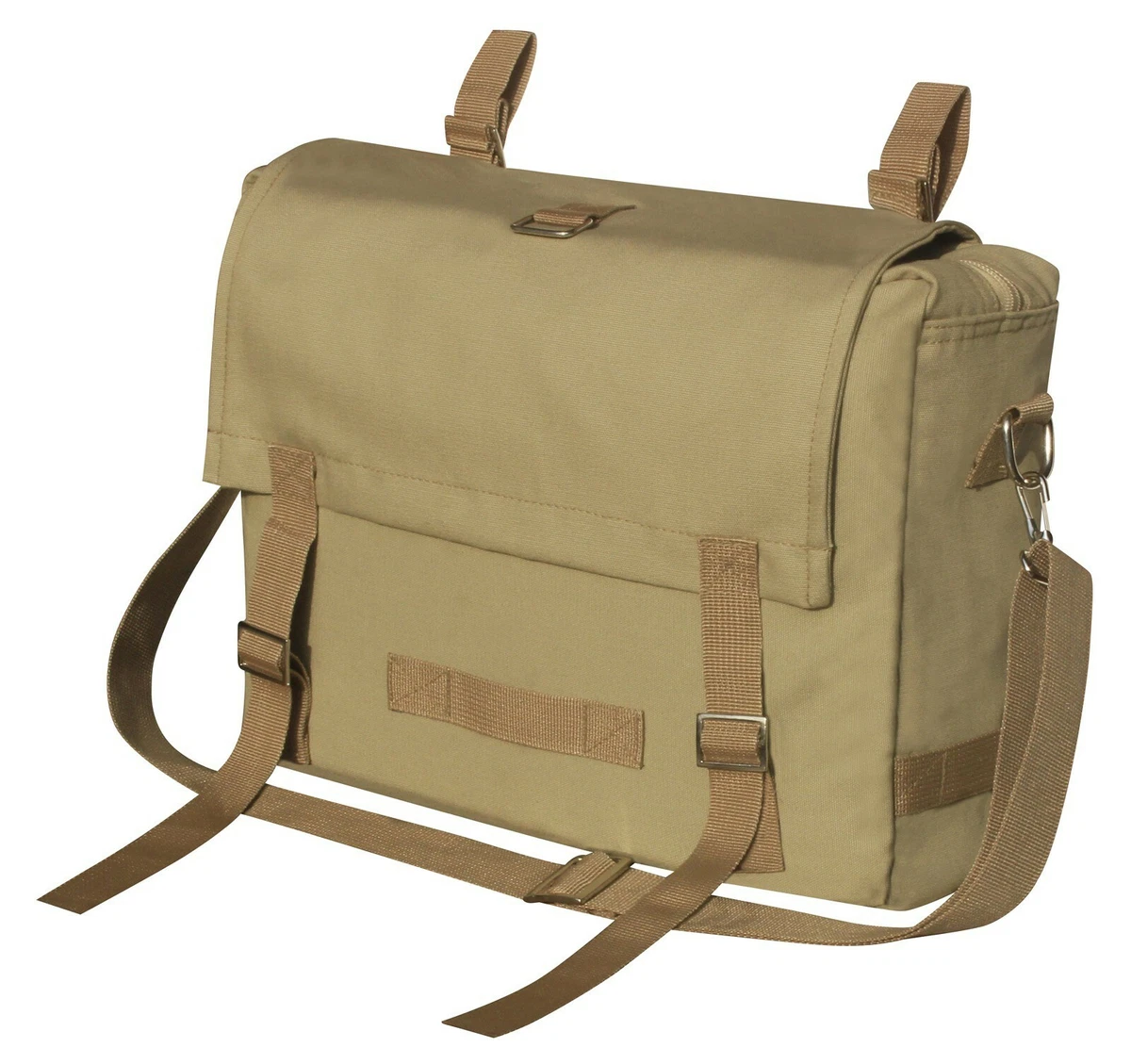 Khaki Padded Laptop Bag Messenger Satchel Canvas Shoulder Bag eBay