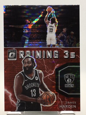 James Harden 2020-21 Panini Donruss Optic Raining 3s *RARE* RED PULSAR~Prizm #5