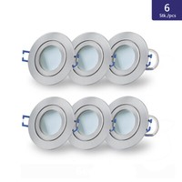 6X Led Decken Spots Lampe Dimmbar Aluminium Flach 230V 5W Warmweiß IP44 Set Spot