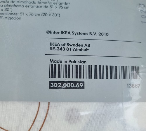 IKEA OLEBY Twin Duvet Cover with 1 Pillowcase Beige Gray on White - Picture 5 of 5
