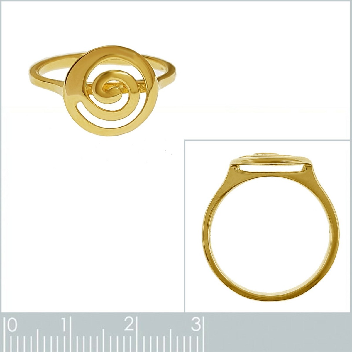 Bague Plateau Argent 925 – Motif Spirale – Taille 60 – Neuf Avec Étiquettes