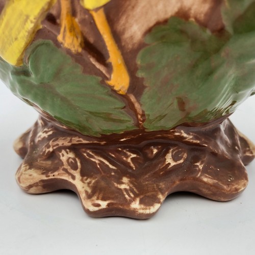yellow Hummingbird Planter Pot Bowl Vase Cache Vintage Double Handed 3D Sign - Picture 8 of 15