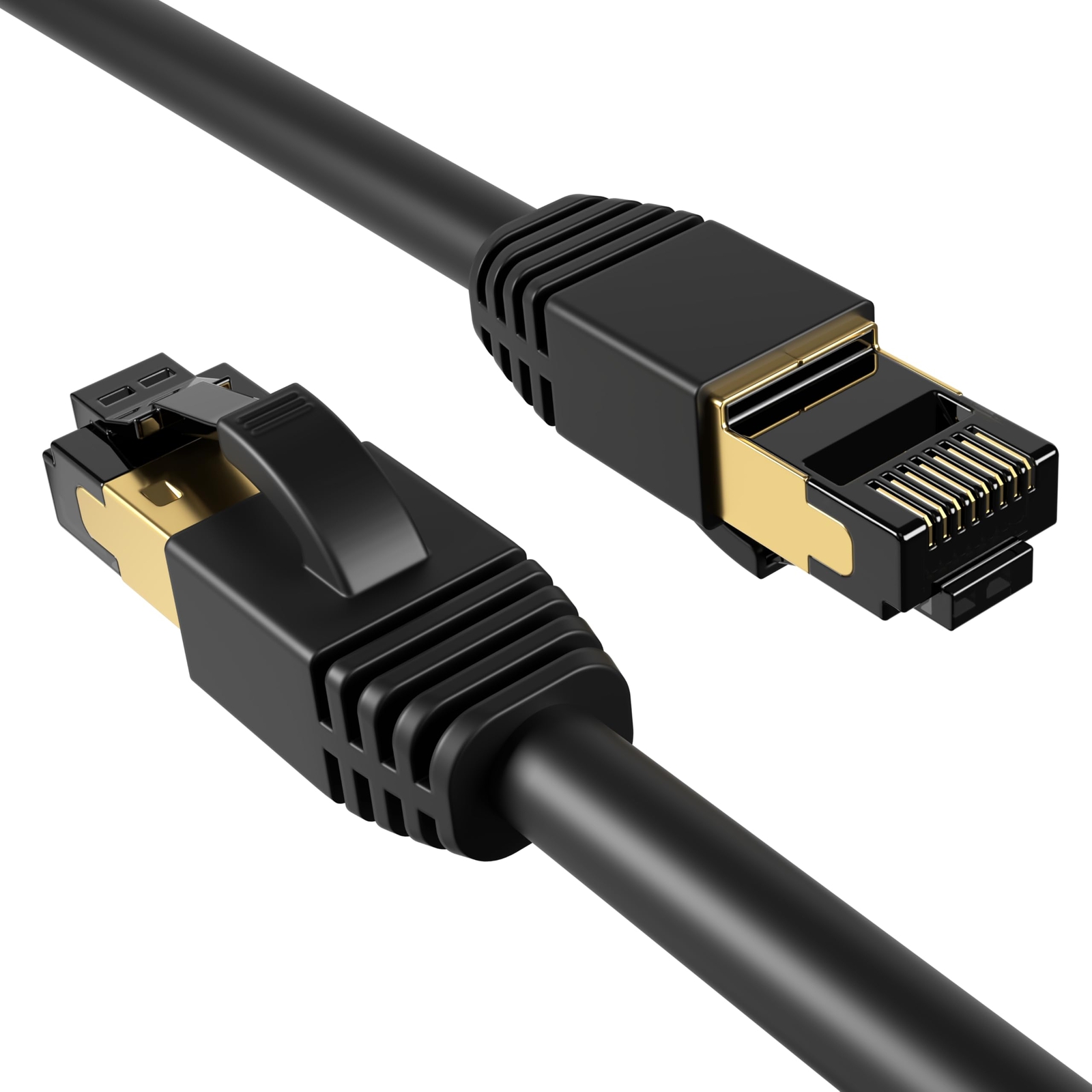 40Gbps Cat8 Ethernet Cable 5ft Black 2000MHz SFTP LAN Cord with RJ45 Plug-image