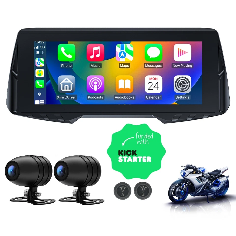 Cámaras de motocicleta de 6,86 pulgadas GPS inalámbricas CarPlay Android automáticas impermeables EE. UU. Foto 2 de 4